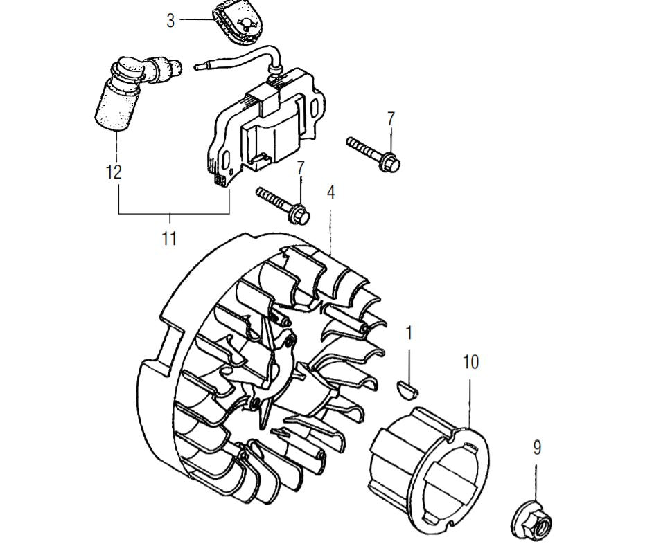 31110Z0D003  Flywheel Complete for Multiquip Mikasa MTR40HF Jumping Jack Rammer