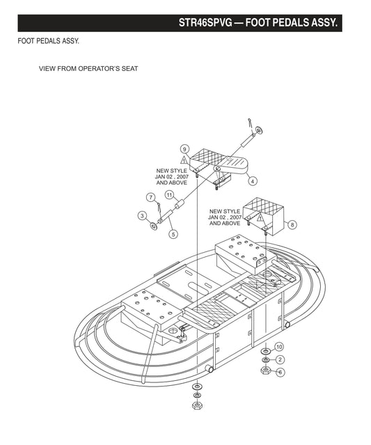 STR46SPVG STOW-Foot Pedals Assembly