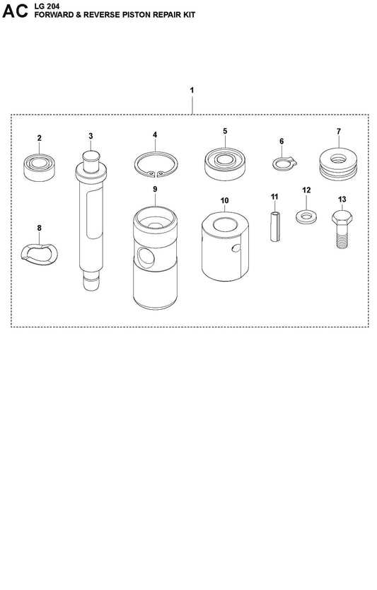 Forward and Reverse Piston Repair Kit Parts For LG 204 Diesel By Husqvarna