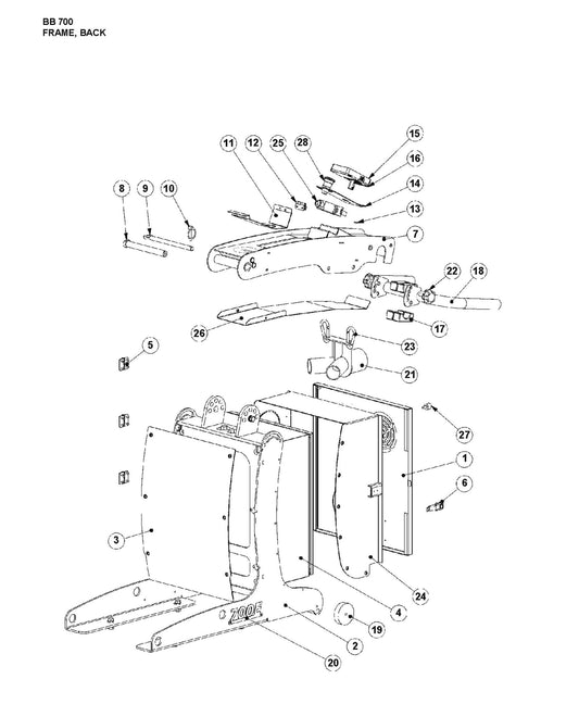 Frame, Back Parts For BB 700 By Husqvarna