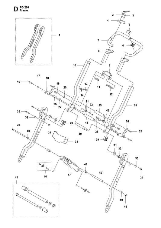 Frame Parts For PG 280 v.4 By Husqvarna