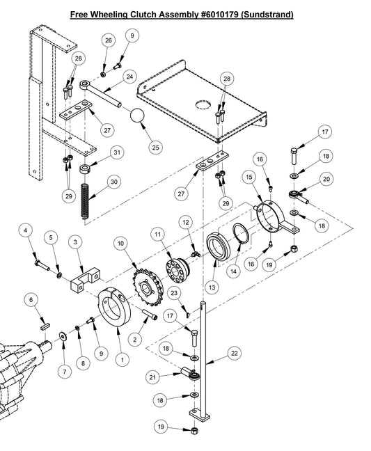 CC3700TE Free Wheeling Clutch Assembly