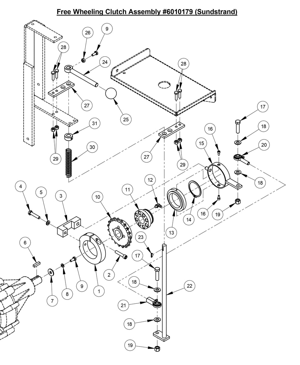 CC3700TE Free Wheeling Clutch Assembly