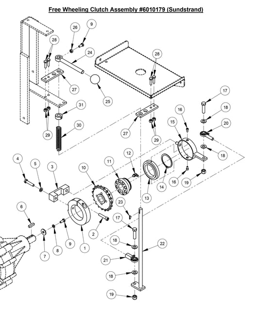 CC3700E Free Wheeling Clutch Assembly