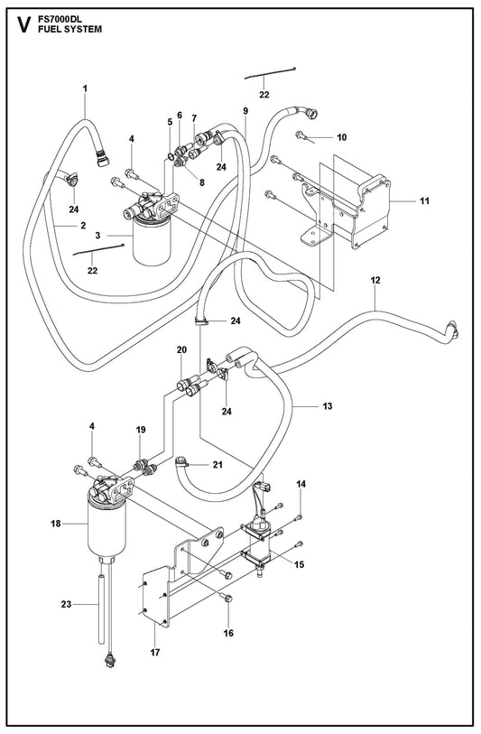 Fuel System Parts for FS7000 DL By Husqvarna