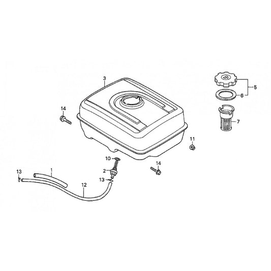 Fuel Tank Assembly Parts for HPLA-HPHA-46 Series Trowels by Multiquip Whiteman