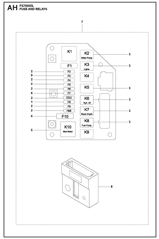 Fuse and Relays Parts for FS7000 DL By Husqvarna