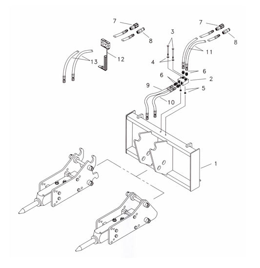 Fx35 (Serial No.1001 & Up) Universal Quick Attach Bracket Assembly-1 Parts