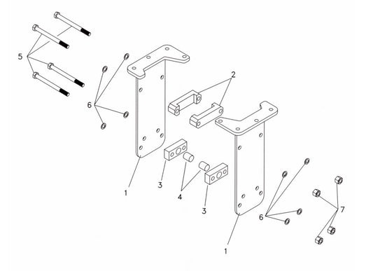 Fx45 (Serial No.1001 & Up) Flange Side Plate Mounting Assembly Parts