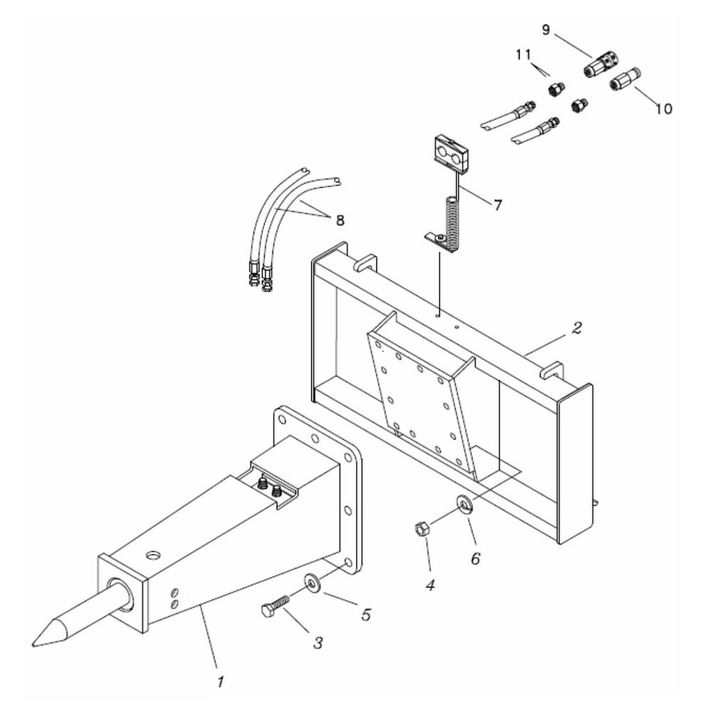 Fx55a Bolted One-Piece Rigid Quick Attach Bracket Assembly Parts by FRD Kent