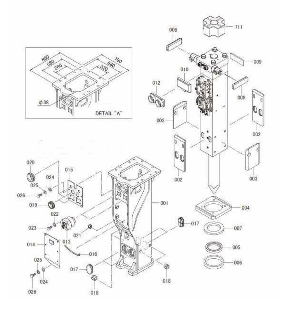 FX770Qtv Serial No.1001 ~ & Up SV-Box Hydraulic Adjuster Assembly Parts