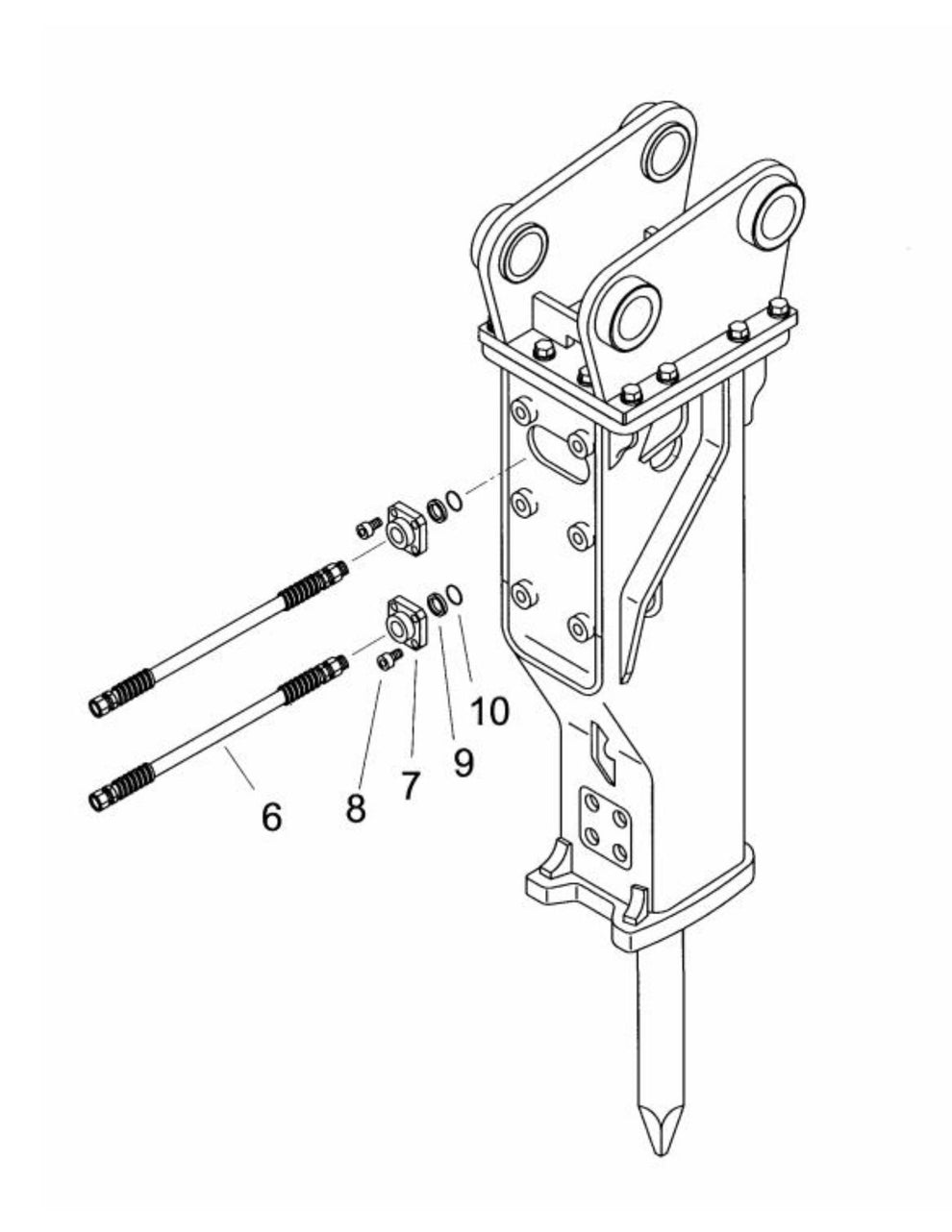 FX770Qtv Serial No.1001 ~ & Up Hose Configuration Assembly Parts