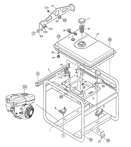 GA-45R GA-4.5RA Pipe Frame Assembly Parts By Multiquip 