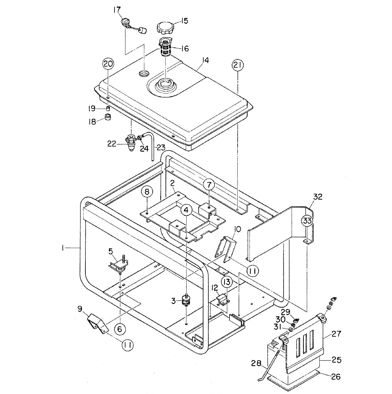 GA-6HZ Pipe Frame Assy. Parts By Multiquip 