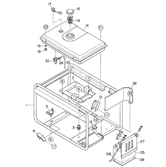 GA-6HZ Pipe Frame Assy. Parts By Multiquip 