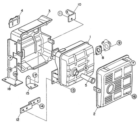 GA-6HZ Muffler Assembly Parts By Multiquip 