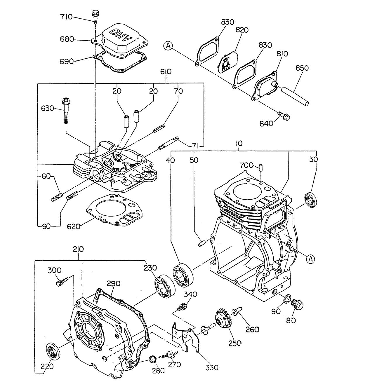 GA23R2 ROBIN EH-17 ENGINE Crankcase Assy. Parts By Multiquip