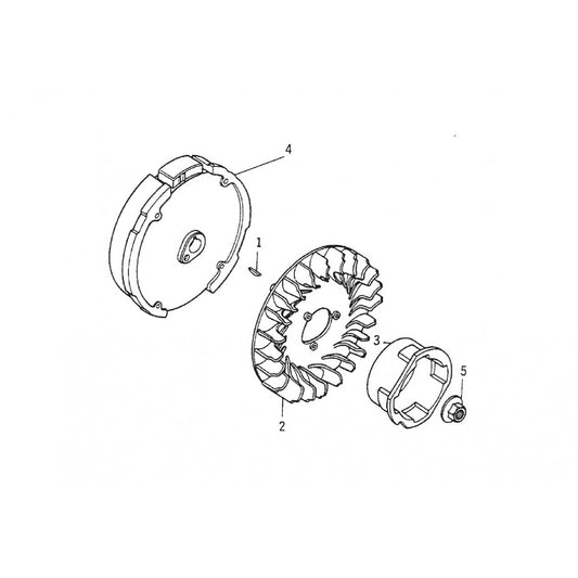 GA25H HONDA GX160K1EMA2 ENGINE — Flywheel Assy. Parts By Multiquip