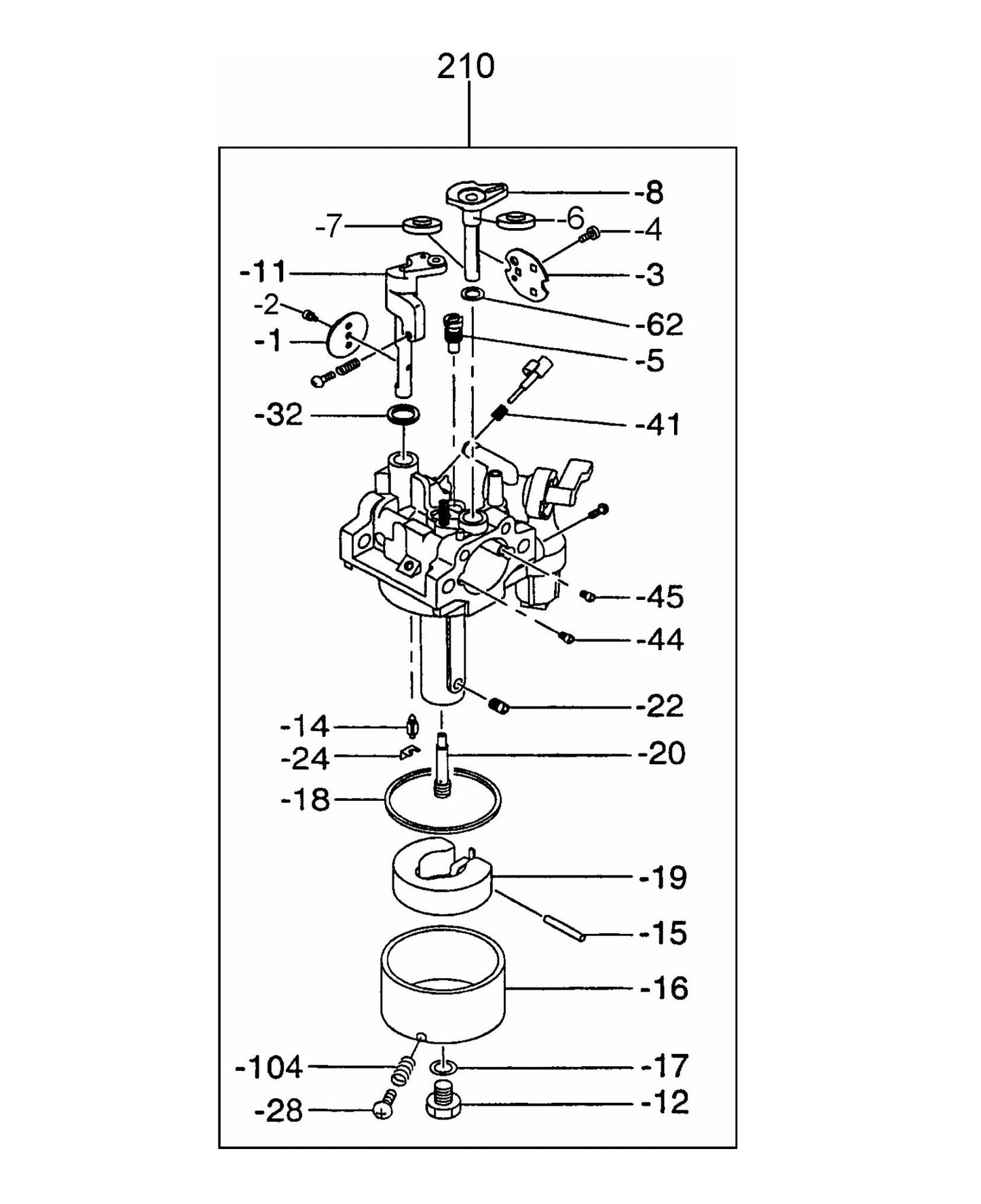 GA-2.9R Carburetor Assembly Parts