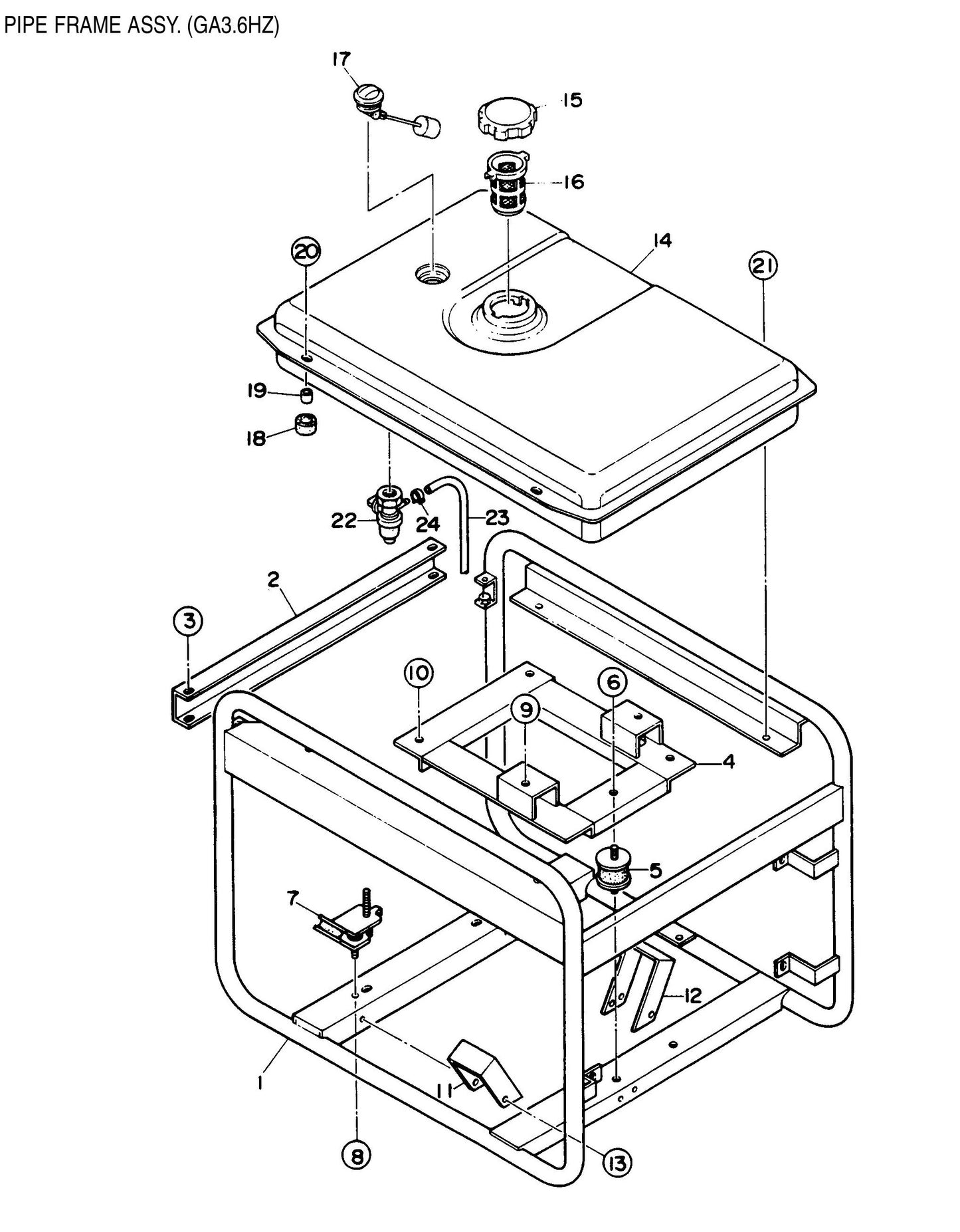 GA3.6H Series Pipe Frame Assembly (GA-3HZ) Parts