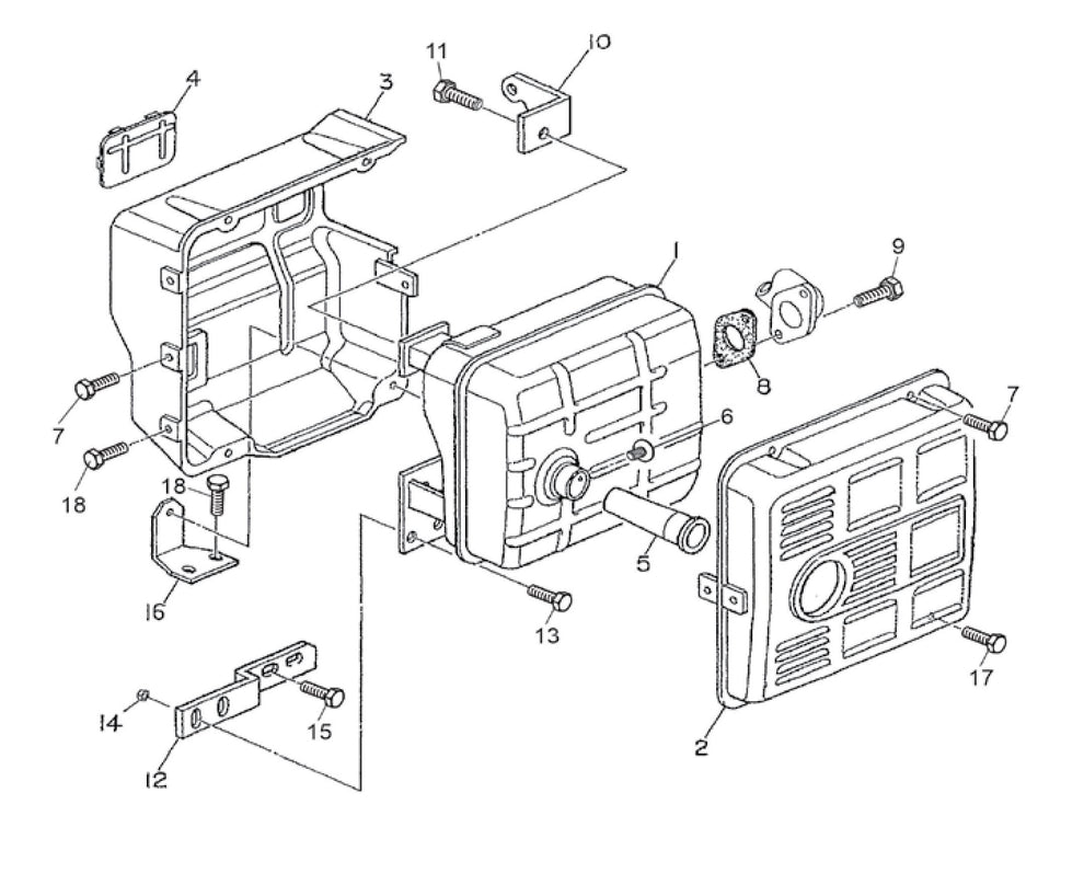 GA36HR GA3.6HR Muffler Assembly Parts By Multiquip