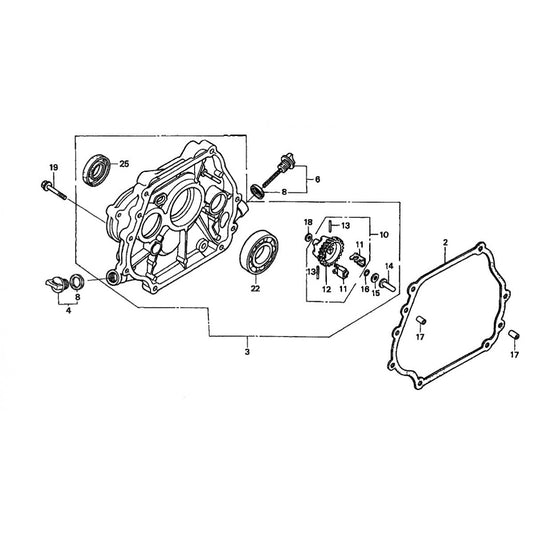GA36HZ GA36H GA36HA HONDA GX240K1EDN2 ENGINE —Crankcase Cover Assy. Parts By Multiquip
