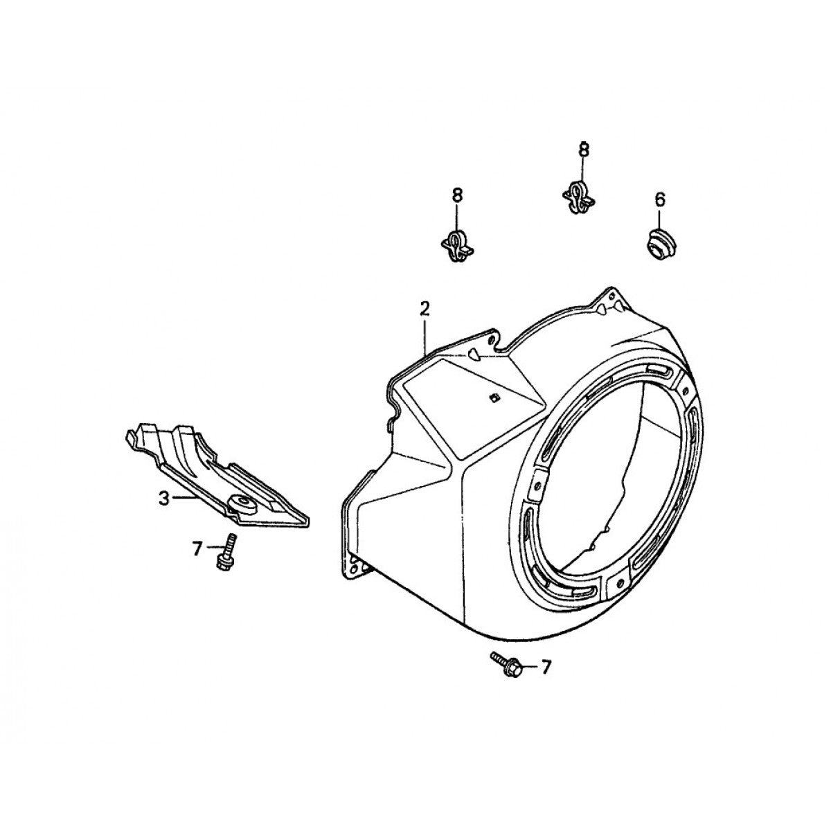 GA36HZ GA36H GA36HA HONDA GX240K1EDN2 ENGINE —Fan Cover Assy. Parts By Multiquip