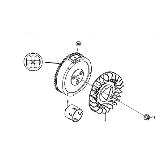GA36HZ GA36H GA36HA HONDA GX240K1EDN2 ENGINE —Flywheel Assy. Parts By Multiquip