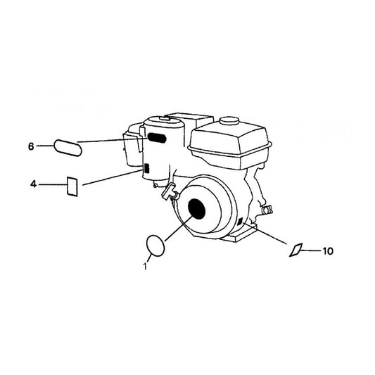 GA36HZ GA36H GA36HA HONDA GX240K1EDN2 ENGINE —Labels Assy. Parts By Multiquip