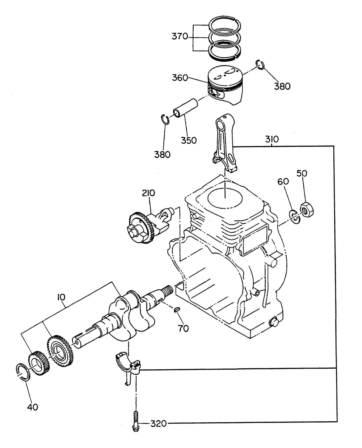 GA36RZ2 GA-3.6RZ2 Robin EH-25 Engine - Crankshaft And Piston Assembly Parts by Multiquip