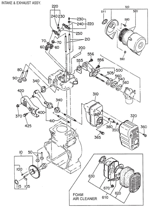 GA-3.6RZ3 Intake and Exhaust Assembly Parts