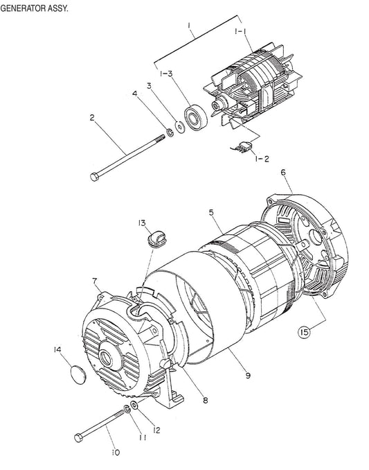 GA36RZ3 GA-3.6RZ3 Generator Assembly Parts by Multiquip