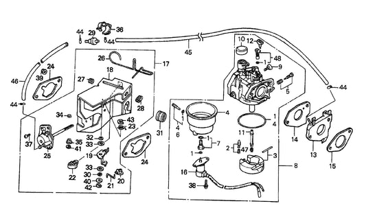 GA6H GA6HA HONDA GX340RT2EDE2/EDN2 Carburetor Assembly Parts By Multiquip