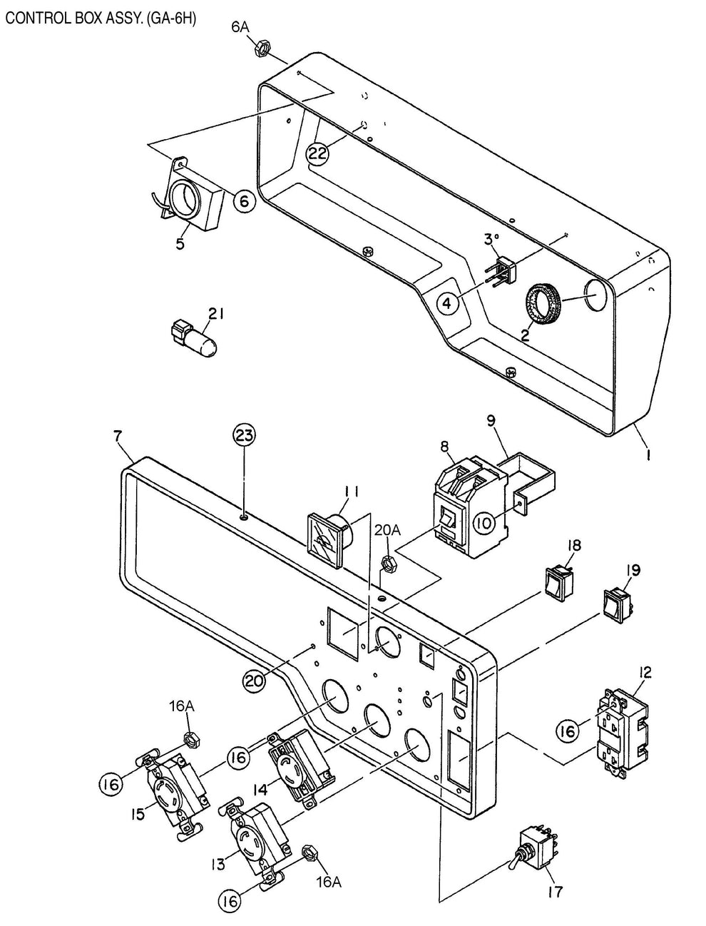 GA-6H/GA-6HA Control Box Assembly (GA-6H) Parts