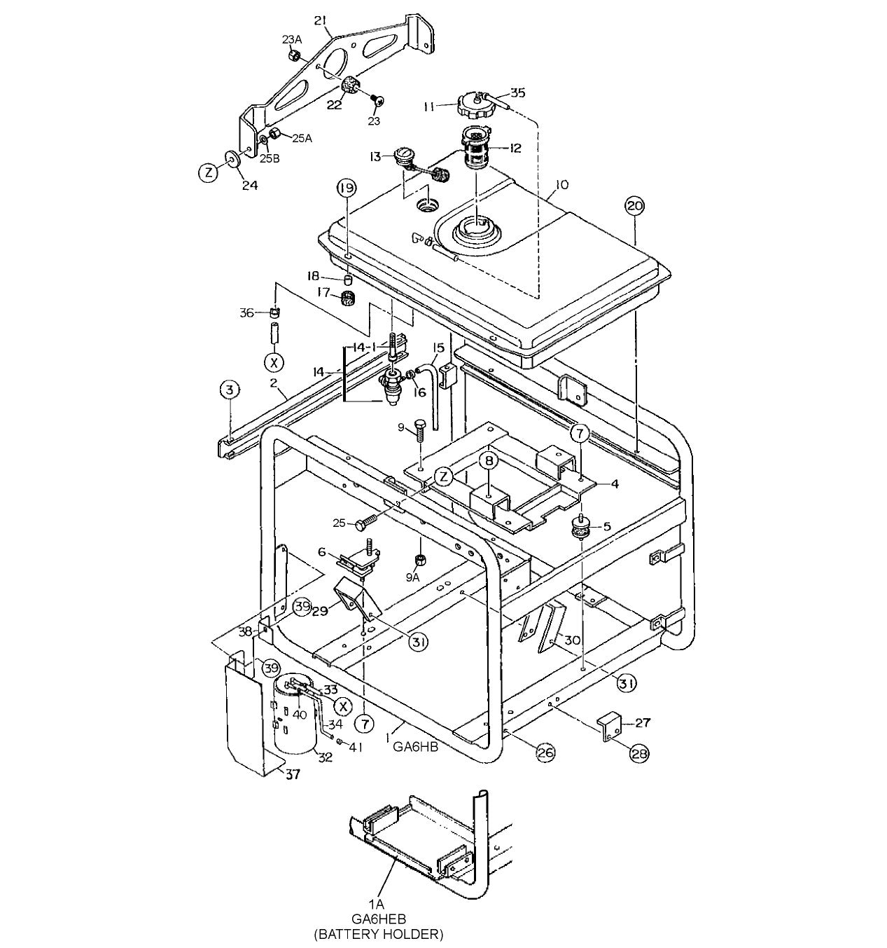 GA6HB GA6HEB Pipe Frame  Assembly Parts By Multiquip