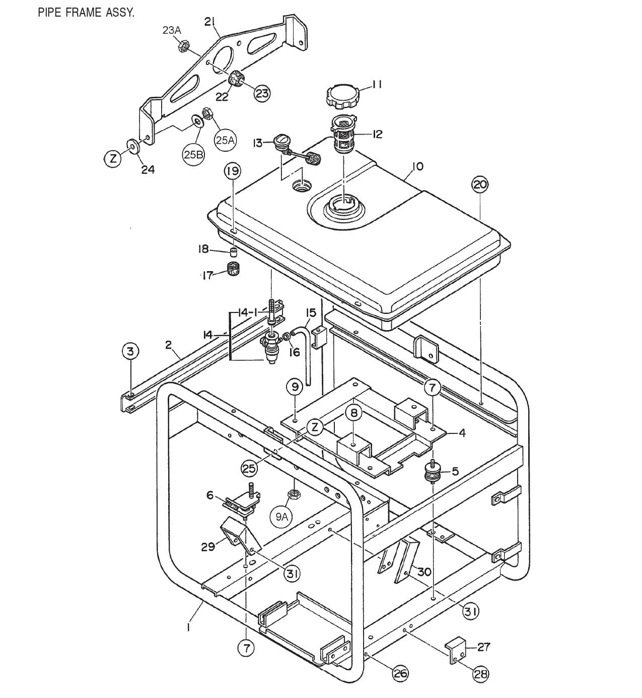 GA6HE GA6HEA Pipe Frame Assembly Parts By Multiquip
