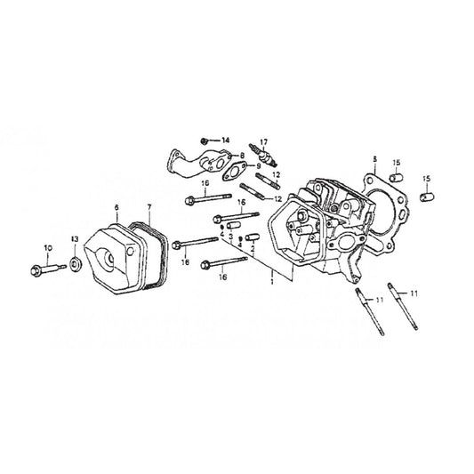 GA6HZ HONDA GX340K1 ENGINE Cylinder Head Parts By Multiquip