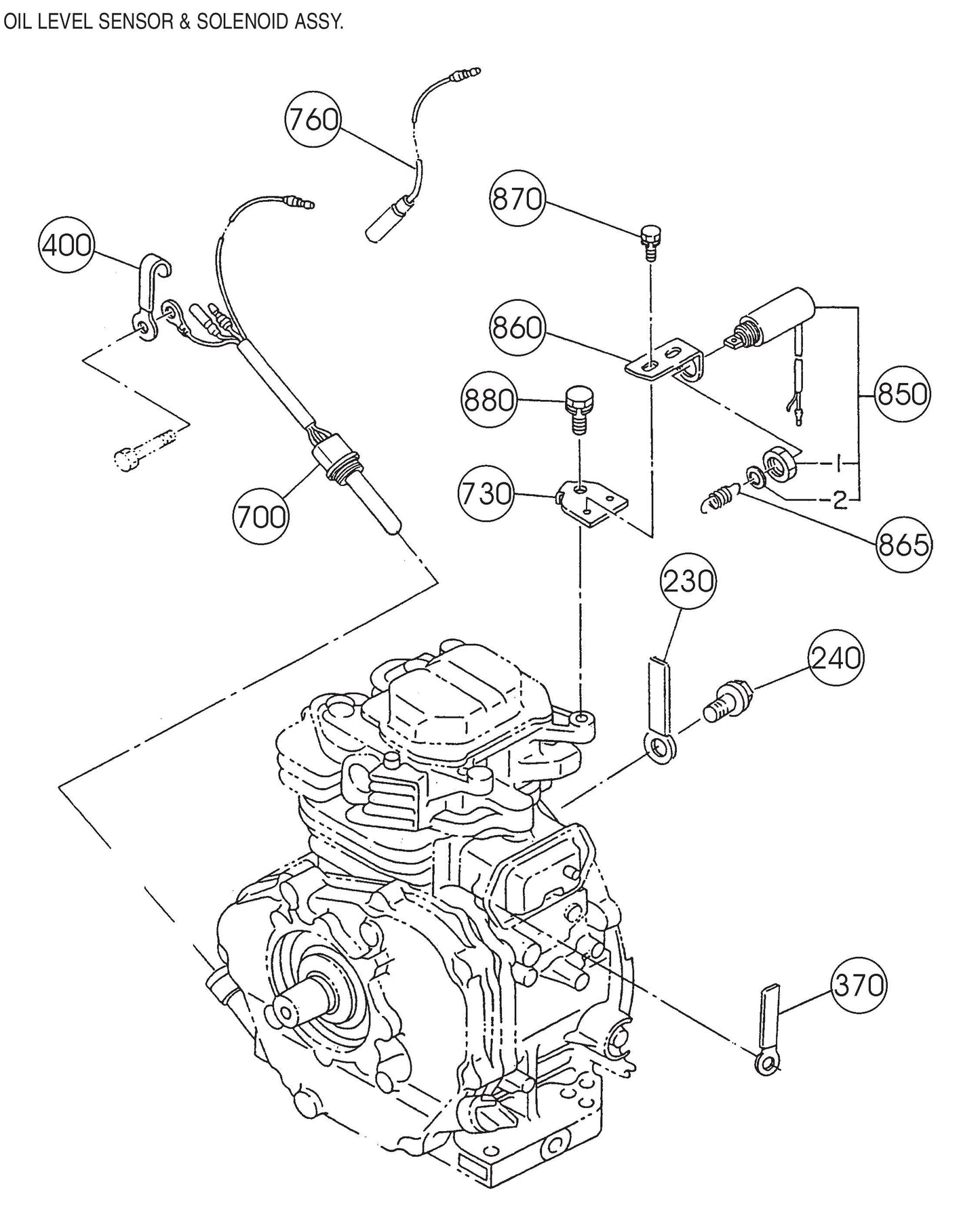 GA-6RZR2 Oil Lever Sensor and Solenoid Assembly Parts