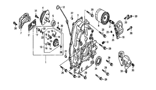 GA97HE GA9.7HE—HONDA GX610K1VD/U1VD ENGINE —Crankcase Cover Assembly Parts By Multiquip