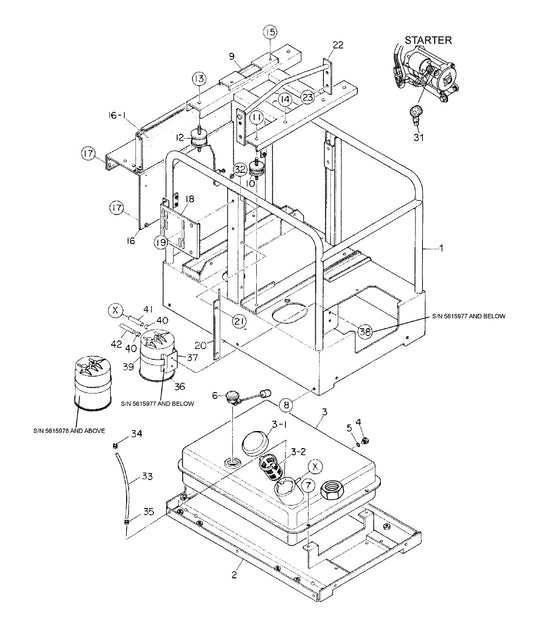 GA97HE GA9.7HE—Pipe Frame Assembly (W/Canister) Parts By Multiquip