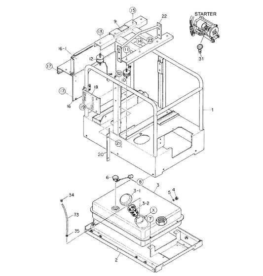 GA97HE GA9.7HE—Pipe Frame  Assembly (No Canister) Parts By Multiquip