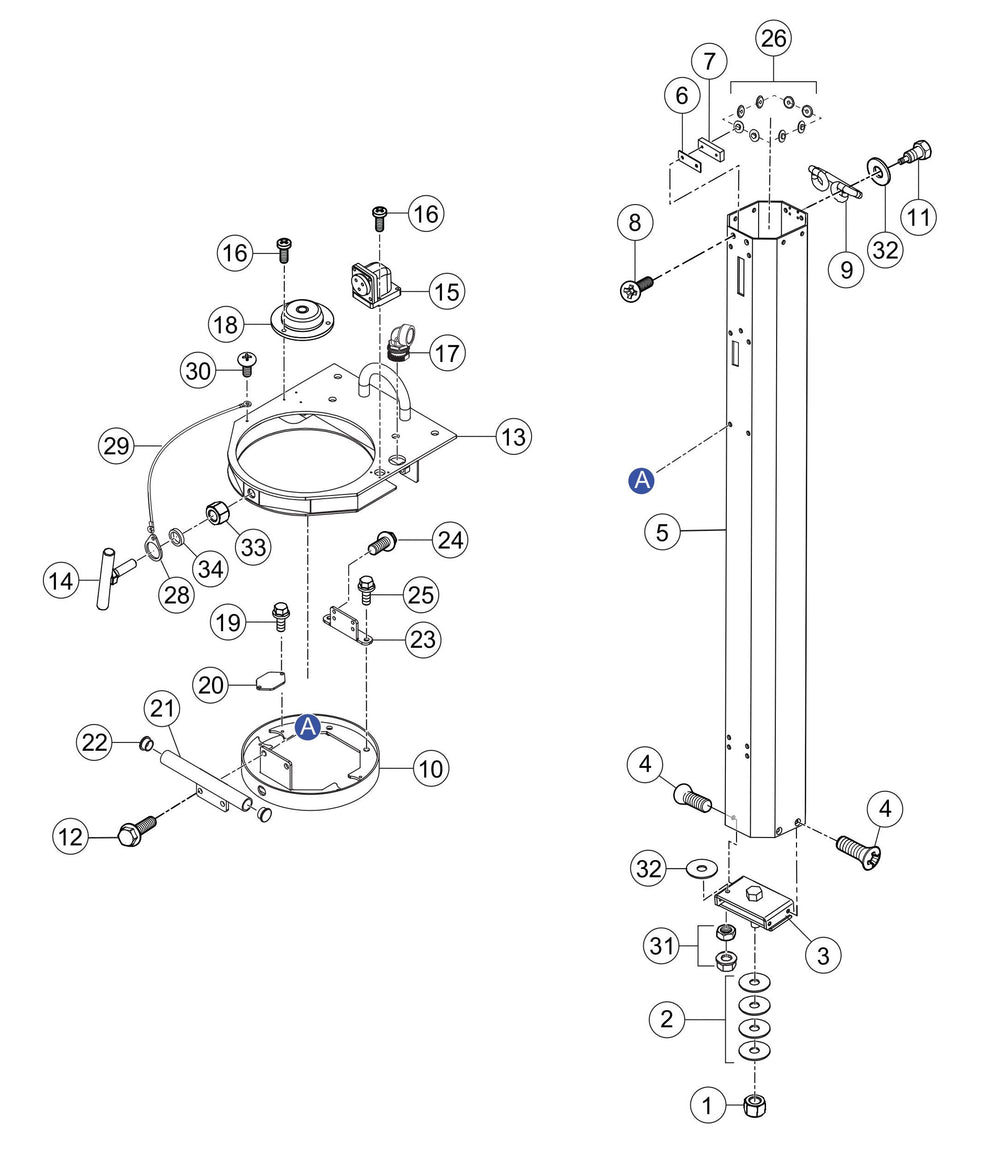 GBX12SK GloBug Lighting System Mast Group 1 Assembly Parts by Multiquip