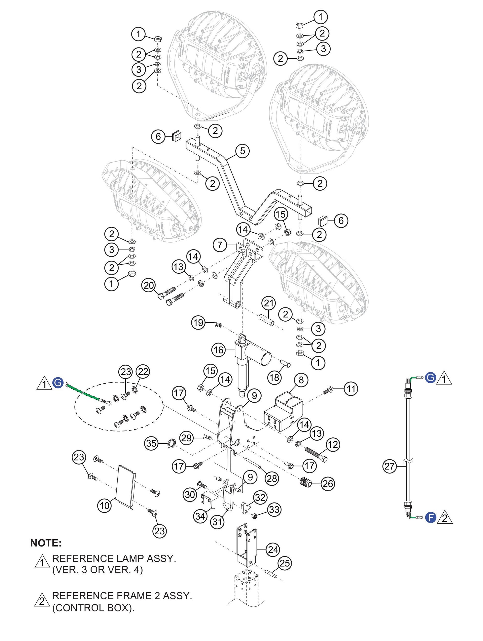 GBX12SK GloBug Lighting System Lamp Stand Assembly Parts by Multiquip