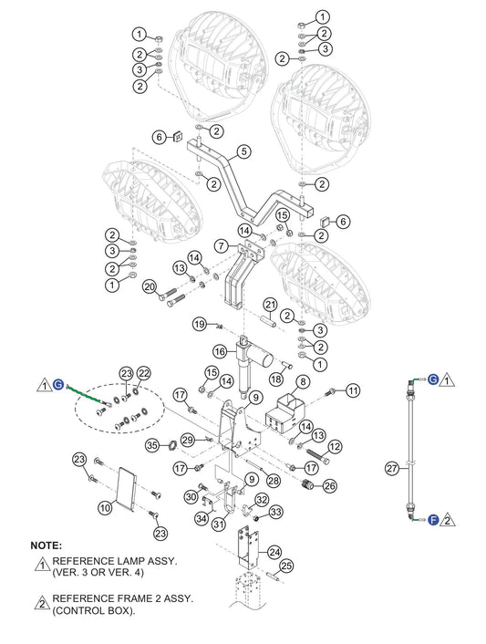 GBX12SK GloBug Lighting System Lamp Stand Assembly Parts by Multiquip
