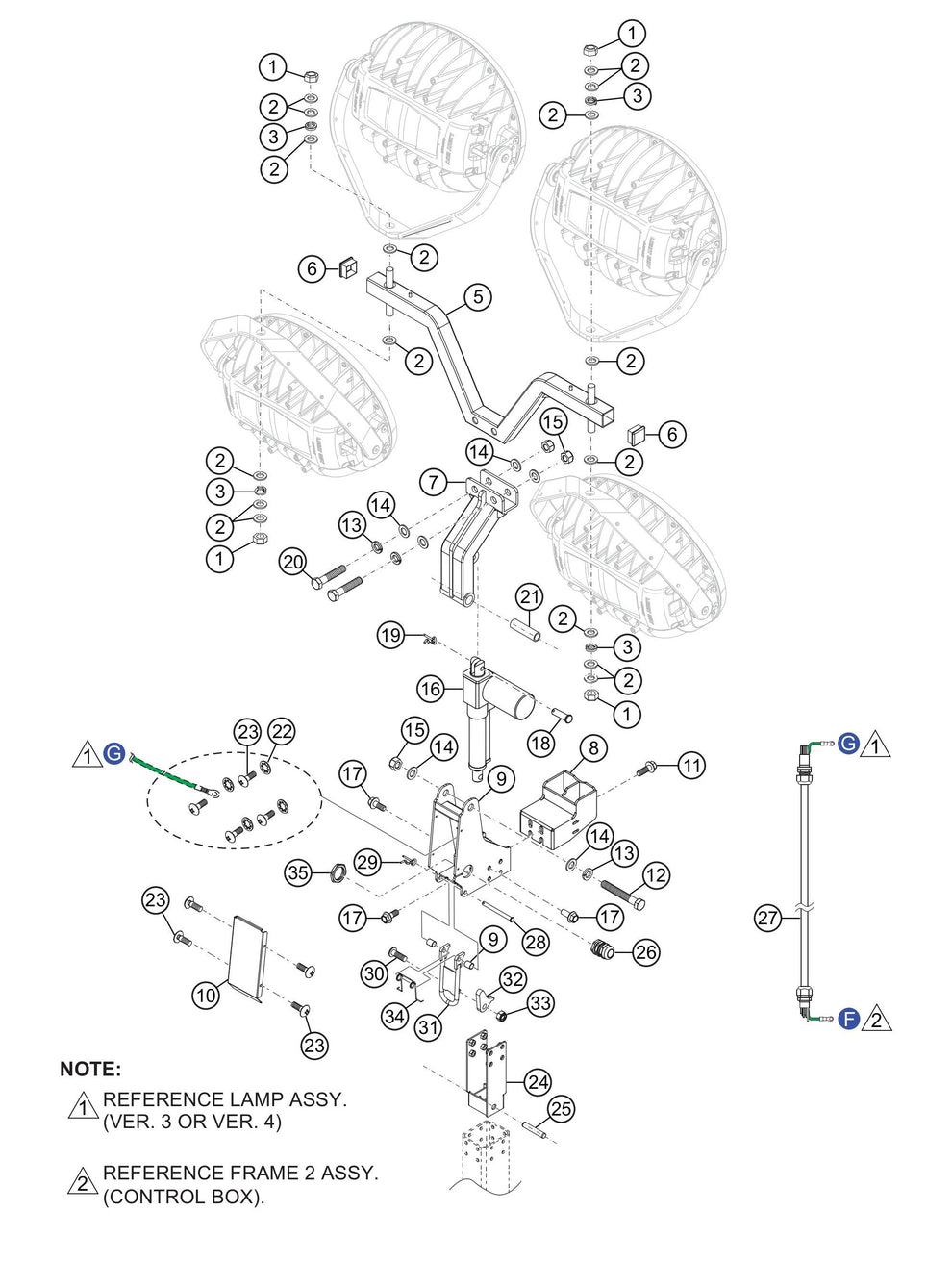 GBX12SK GloBug Lighting System Lamp Stand Assembly Parts by Multiquip