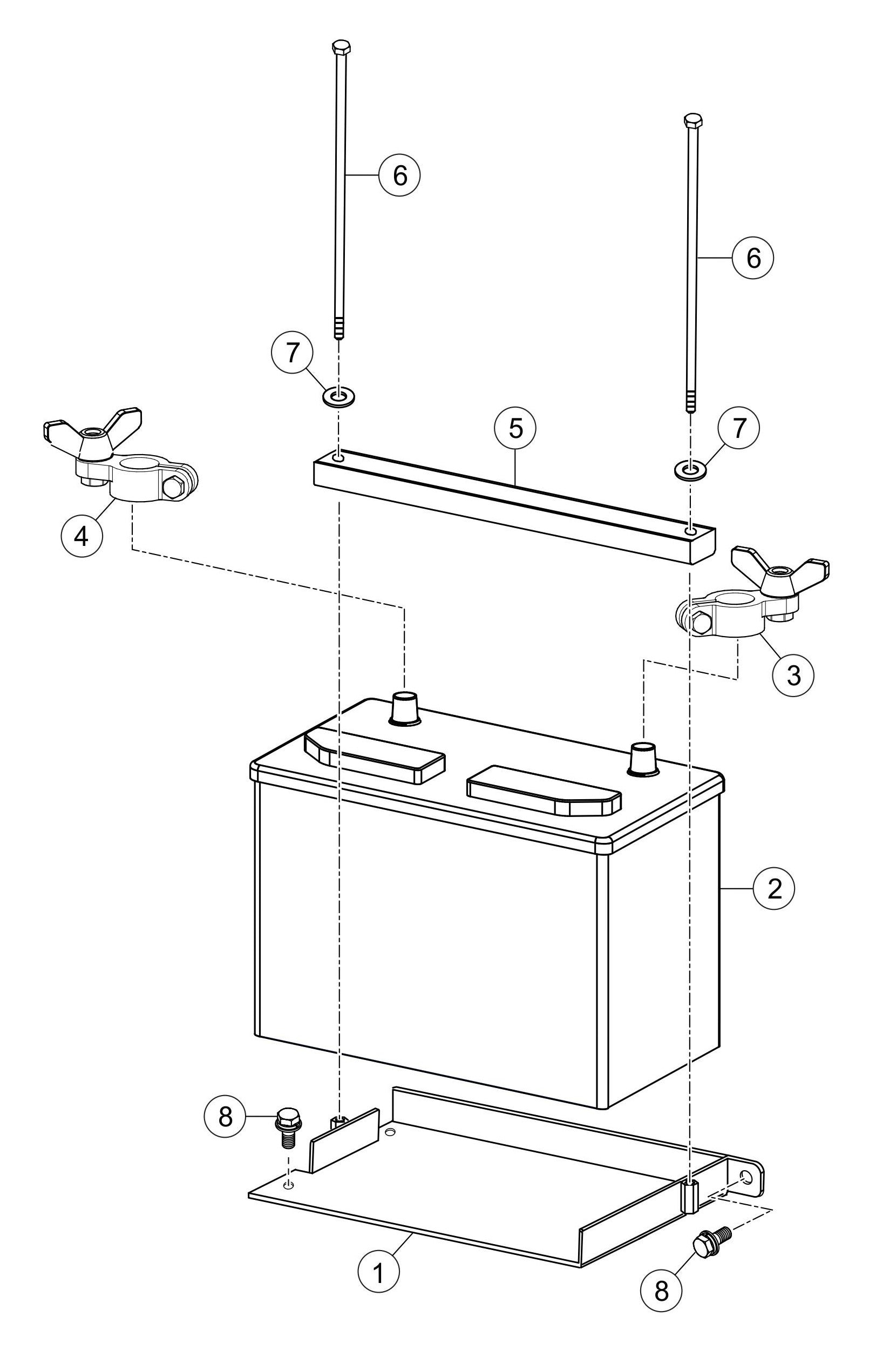 GBX12SK GloBug Lighting System Battery Assembly Part by Multiquip