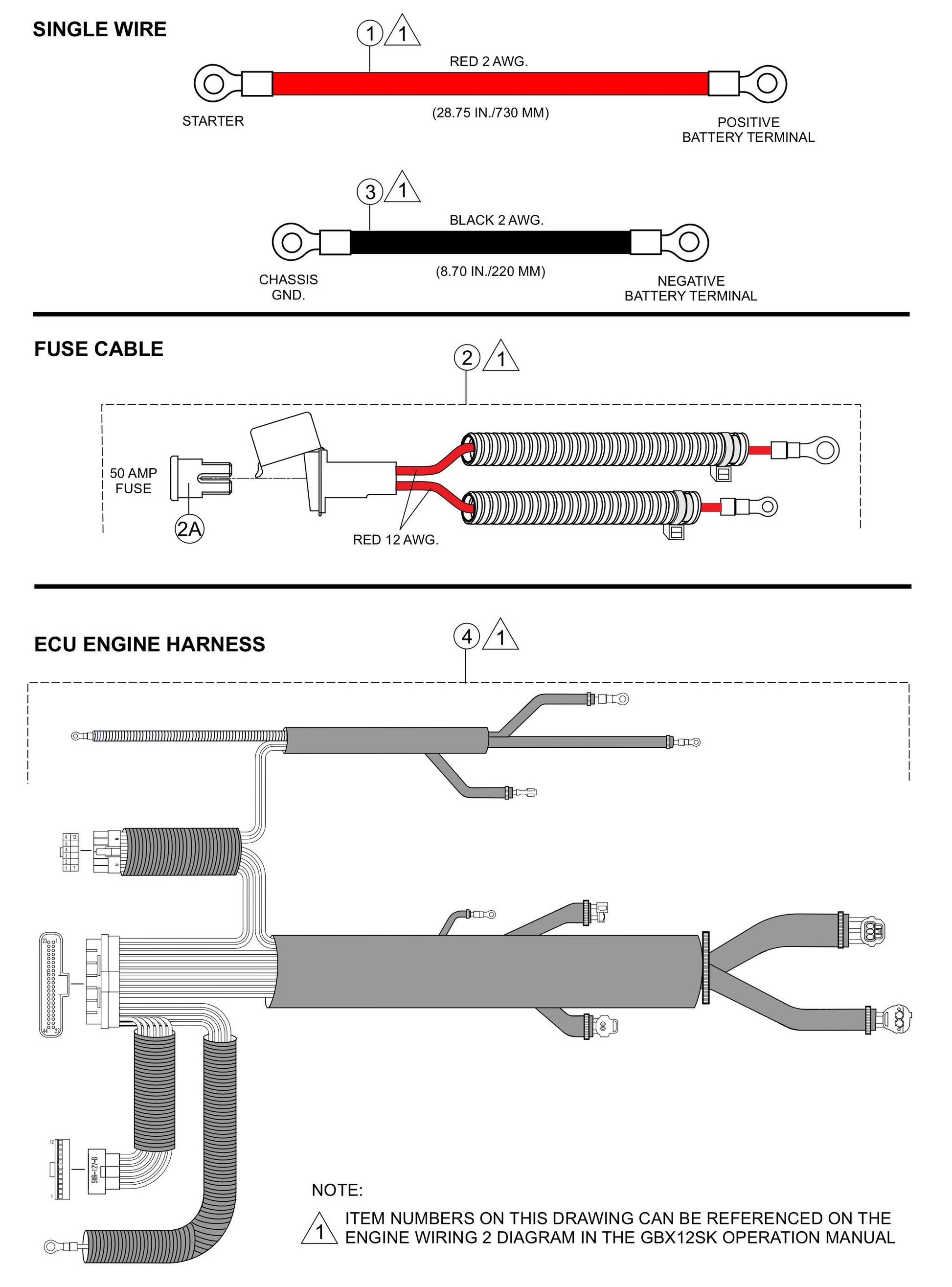 GBX12SK GloBug Lighting System Engine Wiring 2 Assembly Part by Multiquip