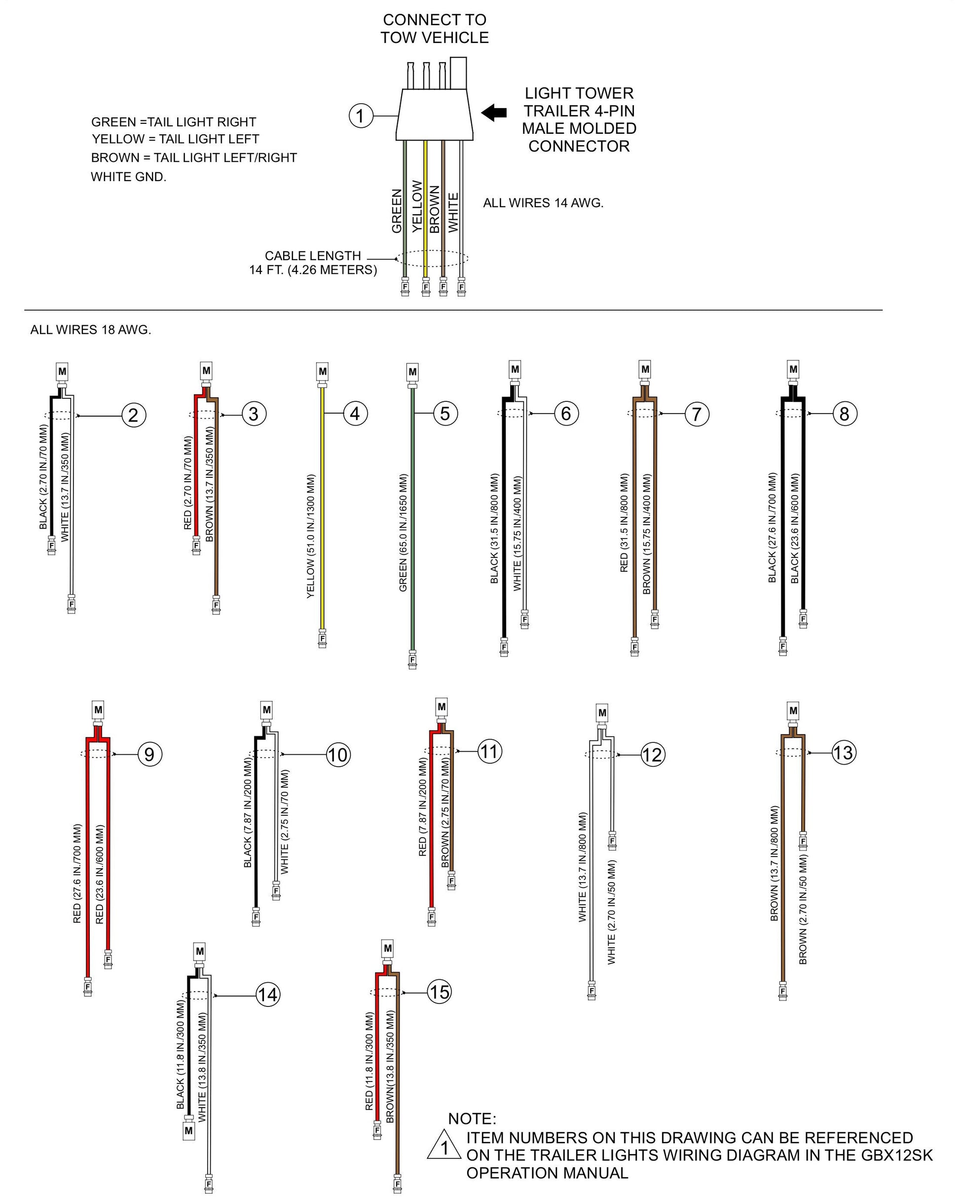 GBX12SK GloBug Lighting System Trailer Wiring Lights Assembly Part by Multiquip