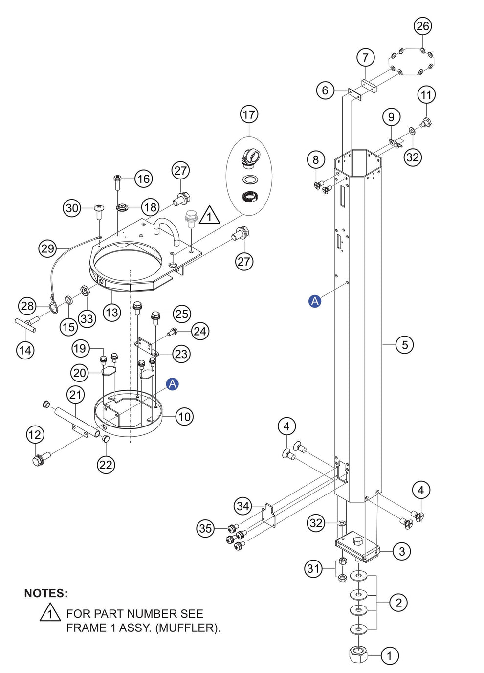 GBX24BK GloBug Lighting System Mast Group 1 Assembly Parts by Multiquip