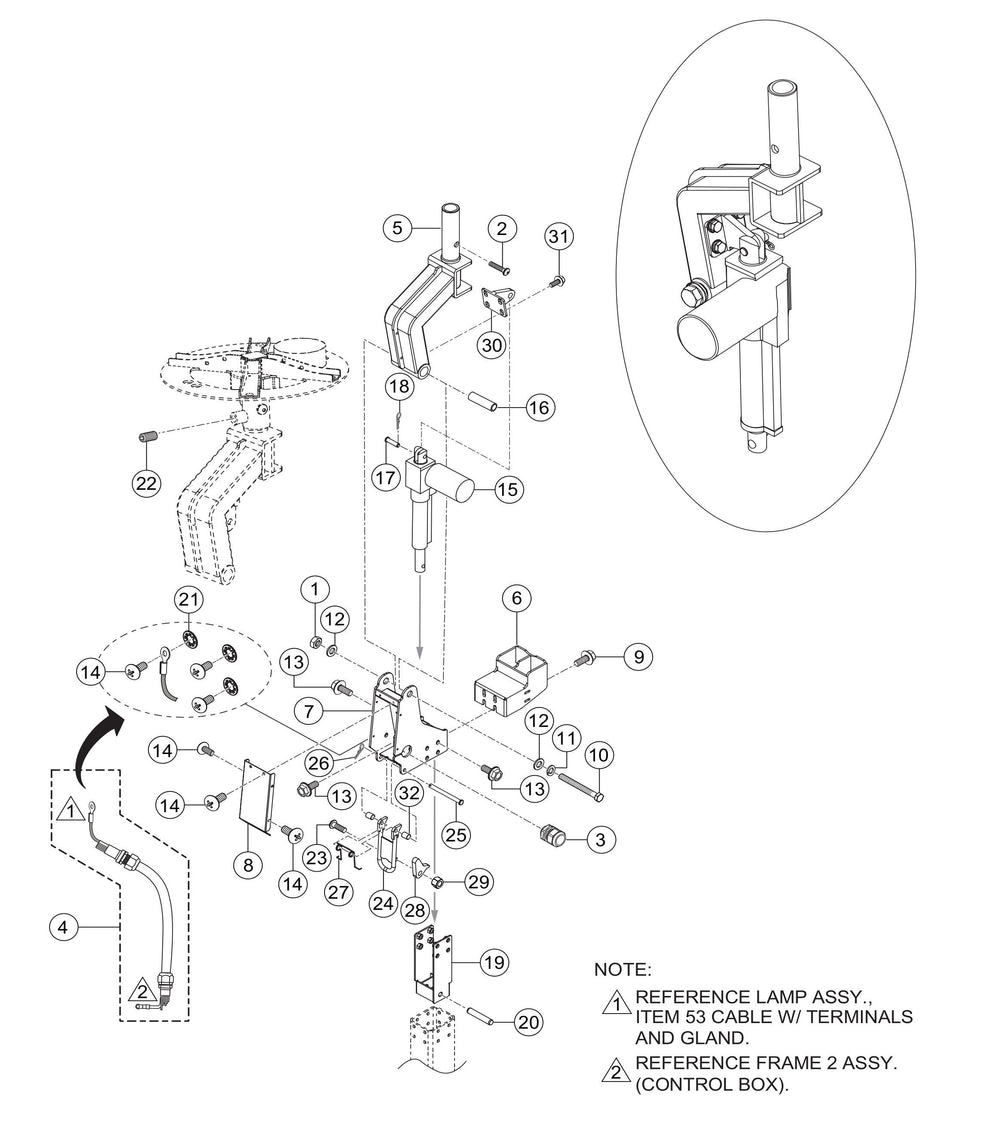 GBX24BK GloBug Lighting System Lamp Stand Assembly Parts by Multiquip